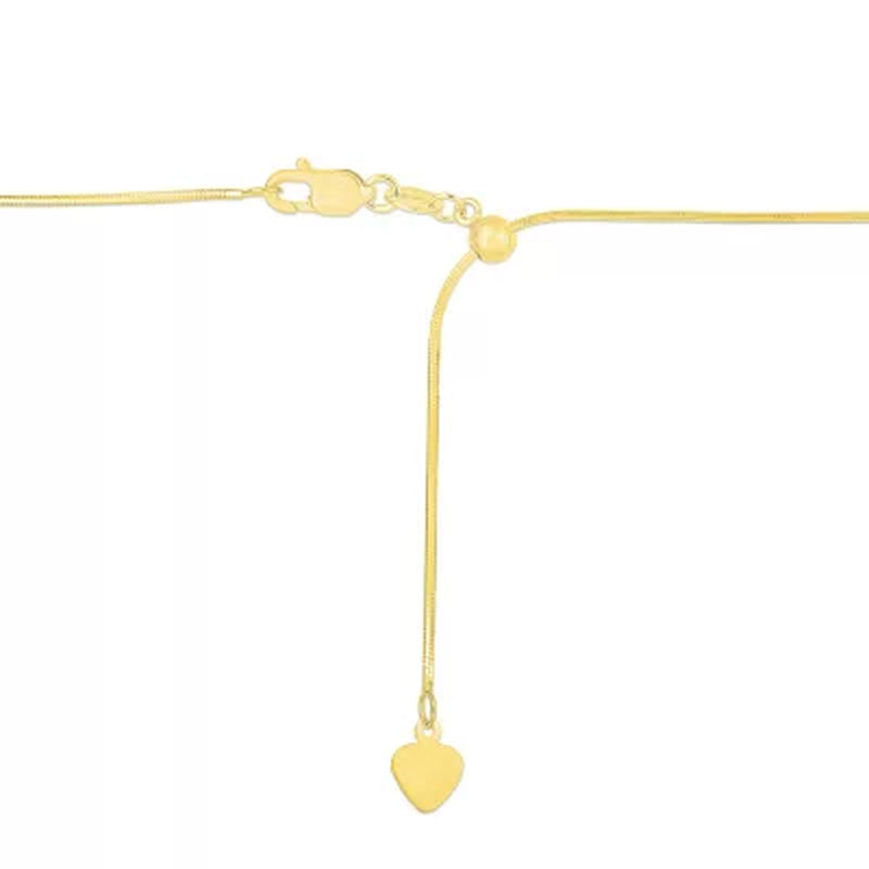 Adjustable Snake Chain Necklace, .80Mm in 14K Gold