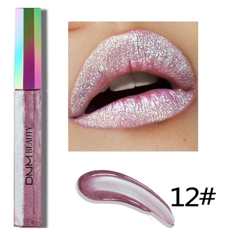 Super Girl 12 Color High-fashion Chameleon Metal Matte Metallic Waterproof Lipgloss Liquid Lipstick  Shimmer Diamond Glitter Pearl Colour Lip Gloss Lip