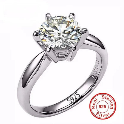 100% Real Solid Silver Wedding Rings for Women Set 8mm Sona CZ DIAMOND Engagement Ring 925 Pure Silver Rings Fine Jewelry