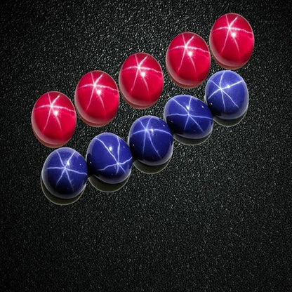 9X11Mm NATURAL RUBY STAR SAPPHIRE 1 BUDS OVAL CABOCHON RING SIZE LOOSE GEMSTONE