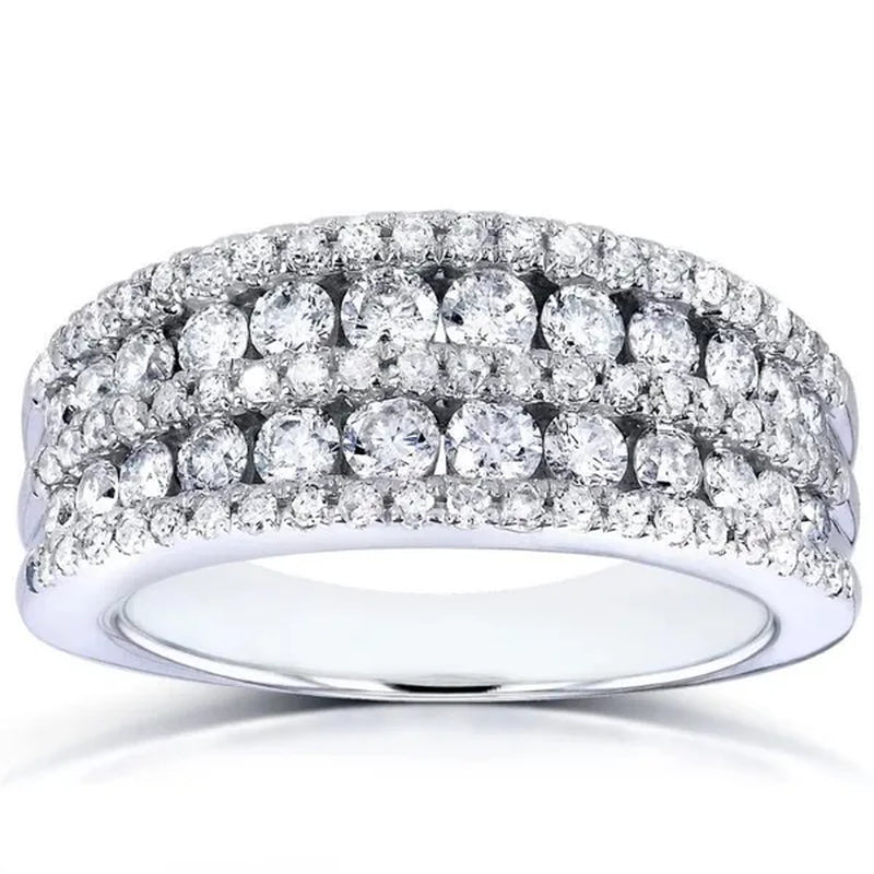 Trendy Micro Pave Diamond Rings for Women Bridal Wedding Ring Jewelry
