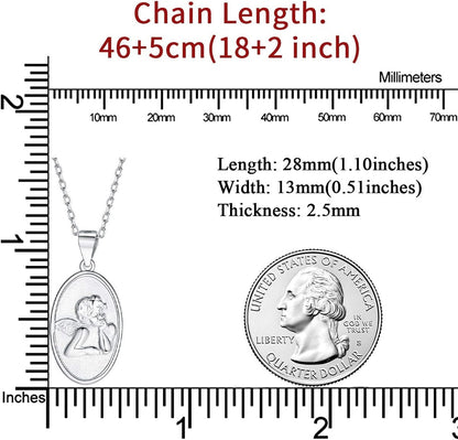 Coin Necklace Sterling Silver Vintage round Circle Disc Dainty Coin Pendant Necklaces for Women (With Gift Box)