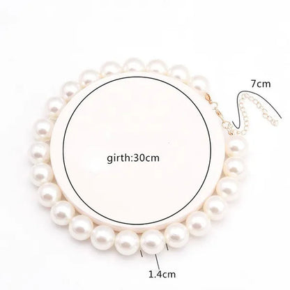 Vintage Pearl Necklace Women's Fashion Summer White Pearl Necklace Elegant Wedding Jewelry Personality Simple Fashion Clavicle Chain