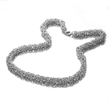 6/8/11mm Men Chain Silver Byzantine Stainless Steel Curb Chain Cuban Necklace 16"-40" Bracelet 7"-11"