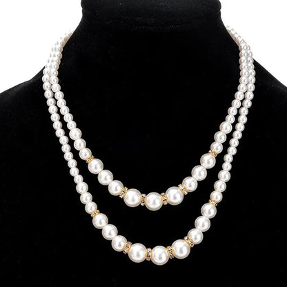 Fashion Double Layer Ladies Pearl Necklace Sister Companion Surprise Gift Ladies Necklace Pendant Temperament Diamond Jewelry Accessories Birthday Luxury Anniversary Gift