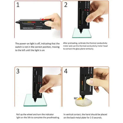 Jewellery Diamond Hardness Meter Gemstone Gem Tester Selector LED Diamond Indicator Test Pen Audio Portable Jewelry Tester Tool
