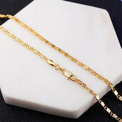 1Pc/3Pcs Men'S Women'S 16-30 Inch European Fashion Luxury Solid Chain Necklace Bridal Wedding Engagement High Jewelry Gifts