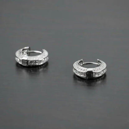 Mens Earrings Jewelry Trendy Silver Plated & Gold Earring Men Women Micro Pave Lab Diamond Hoop Earring Daily Casual Party Gold Earrings Silver Earrings