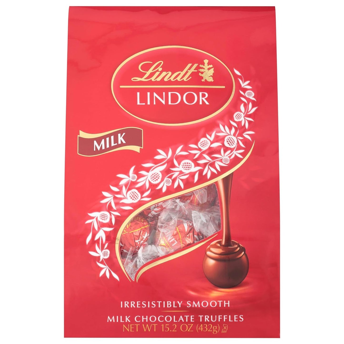 Milk Chocolate Candy Truffles, Milk Chocolate with Melting Truffle Center, 15.2 Oz. Bag