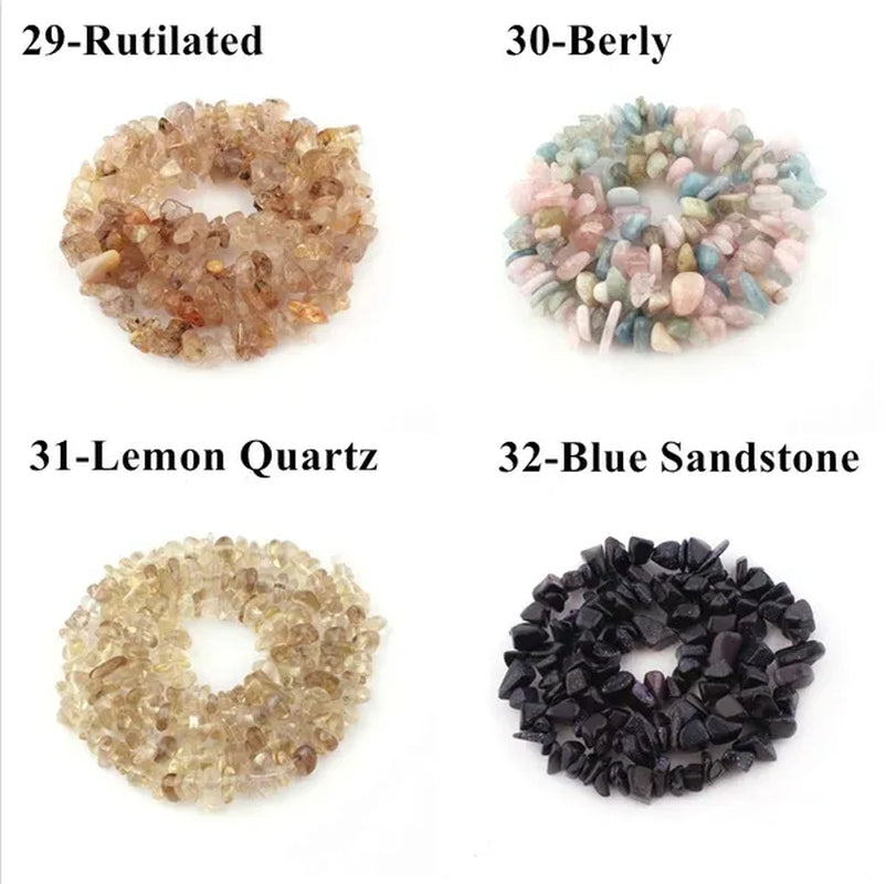 Natural Stone 5-8MM Irregular Shape Freeform Chip Bead Pink Quartz Amethysts Agates Lapis lazuli For Jewelry Making DIY Bracelet16"
