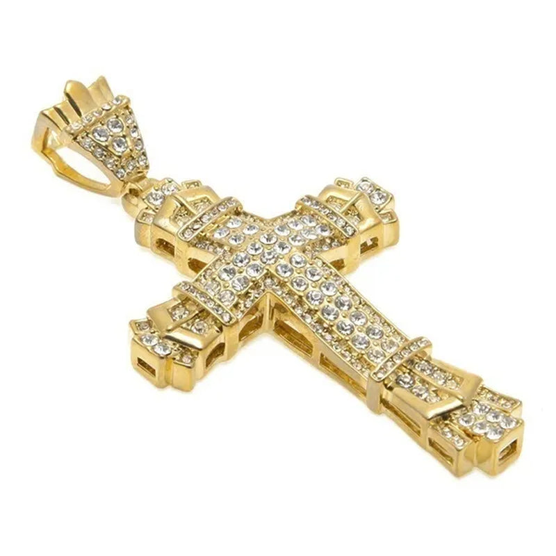 Men's Fashion accessories 925 Silver / Gold DIAMOND Cross Pendant Necklace Chain Cross Necklace
