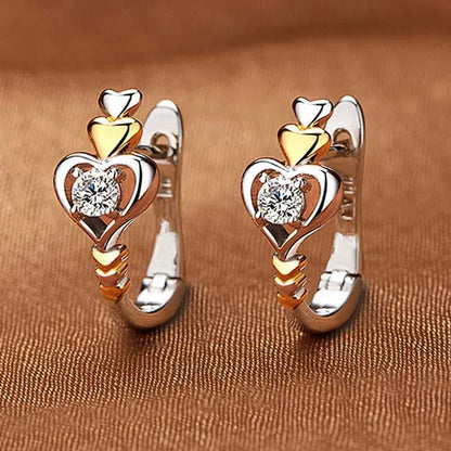 Creative Love Shape Weight Loss Earrings Heart to Heart Diamond Slim Earrings Chakra Burning Fat Magnetic Therapy Weight Loss Jewelry Gifts