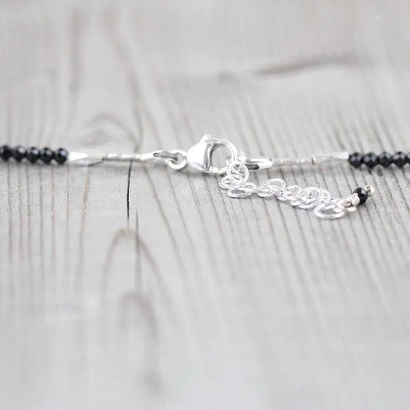 Sapphire, Ruby, Emerald & Black Spinel Necklace. Sterling Silver, Rose, Gold Filled. Dainty Delicate Multi Color Gemstone Choker for Women