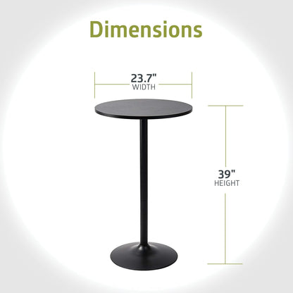 Santina 2 Pack round Bar and Pub Table, Black