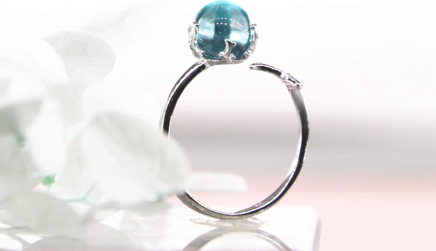 Mermaid in Deep Ocean 925 Sterling Silver Open Ring for Women