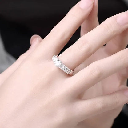 2021 New Diamond Halo Ring Set Wedding Ring Two-Color Gold and Silver Fashion Female Engagement Ring 4-11