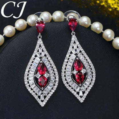 CANDICE Elegant Sterling Silver Plated Hypoallergenic Jewelry Tear Drop Full Micro-inlay Luxury CZ Zirconia Wedding Big Long Dangle Earrings For Bride