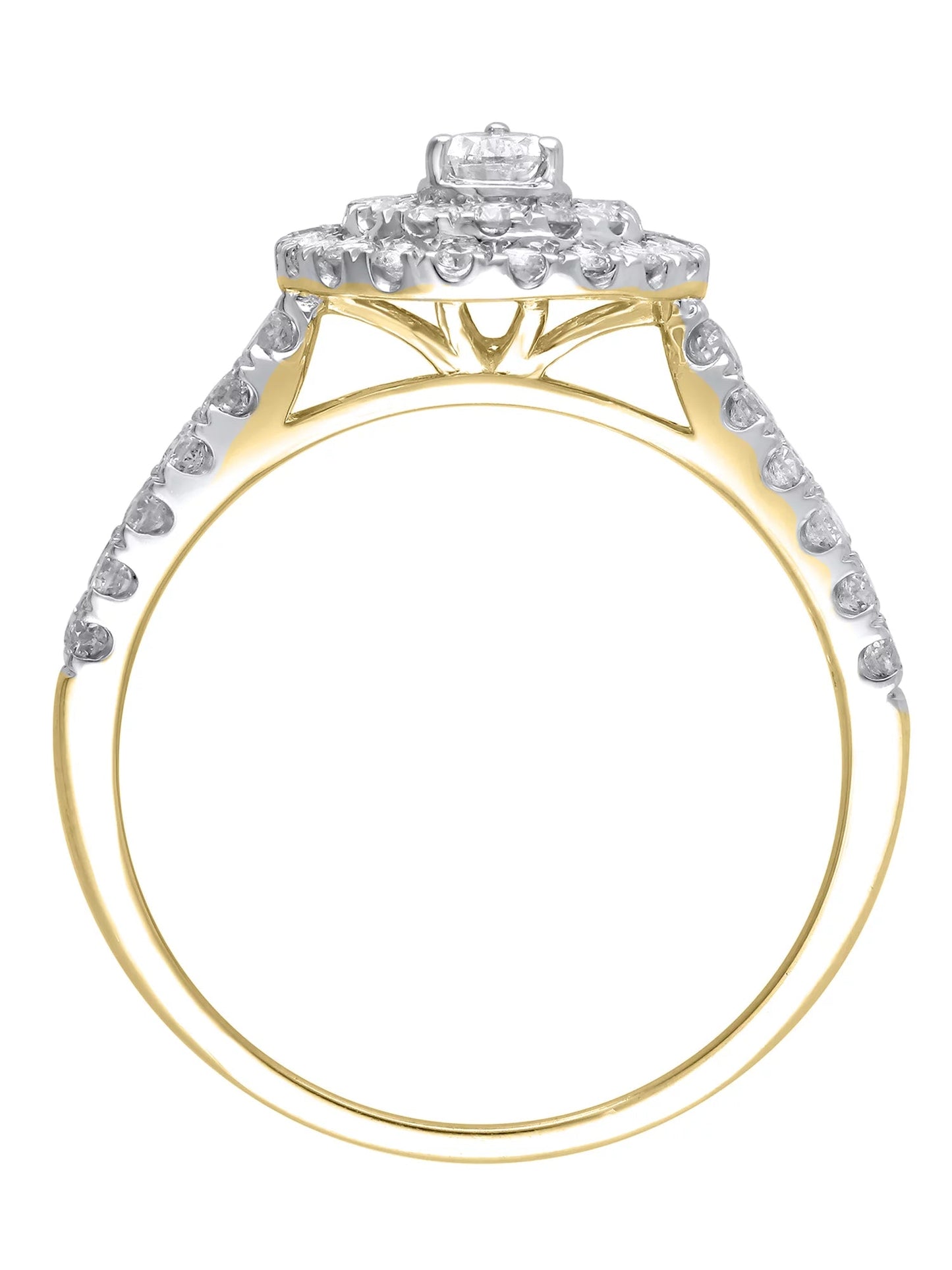 1 Carat T.W. (I2 Clarity, H-I Color)  Pear Cut Diamond Engagement Ring in 10Kt Yellow Gold, Size 7