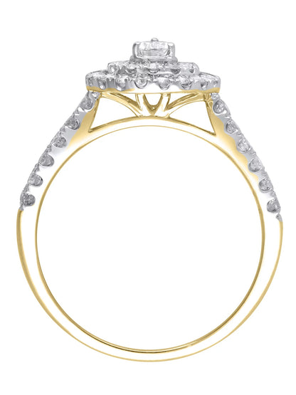 1 Carat T.W. (I2 Clarity, H-I Color)  Pear Cut Diamond Engagement Ring in 10Kt Yellow Gold, Size 7
