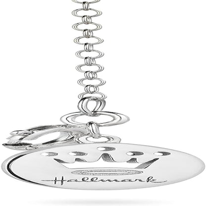 Hallmark Fine Jewelry Sterling Silver and 14K Yellow Gold with 1/6 Cttw Natural White round Diamonds with 13MM Lapis and 2MM Synthetic Turquoise Evil Eye Pendant Necklace, 18" Cable Chain