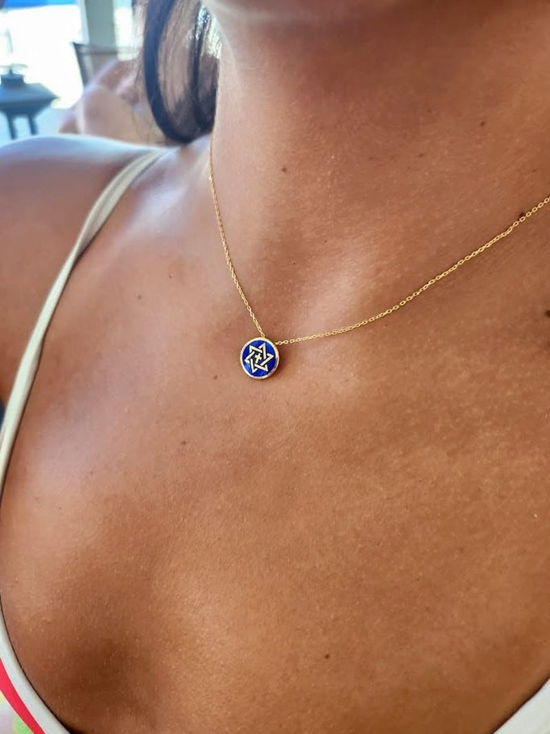 Cross and Jewish Star of David Necklace for Women