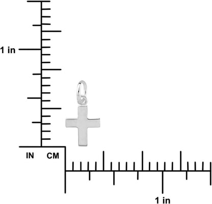 925 Sterling Silver Cross Charm, Mini Cross Charm Pendant for Necklace, Bracelet, Jewelry, High Polished Silver Cross Pendant