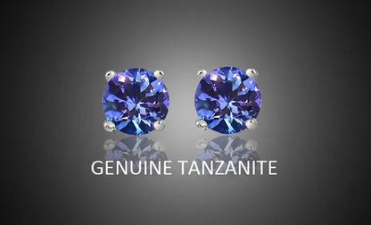 2.00 CTTW .925 Sterling Silver Genuine Green Ametyst Stud Earings