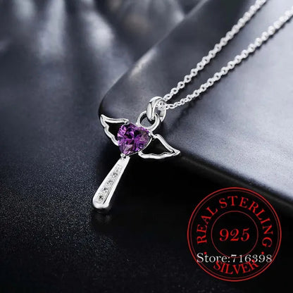 Hot Silver Creative zircon Crystal Necklace Fine Jewelry Birthday Gifts 925 Sterling Silver Cross Pendant Necklace for women men