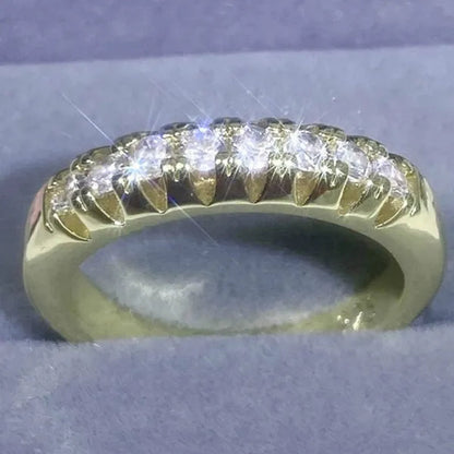Luxury Silver /18K Gold Ring 925 Sterling Silver Womens Ring White Sapphire Wedding Band Engagement Diamond Ring Fine Jewelry Christmas Gift Size:6 7 8 9 10