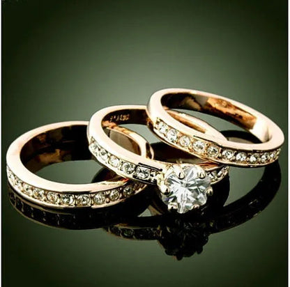 3-In-1/Set GP Charm Wedding Band Rings Jewelry Sz6-10