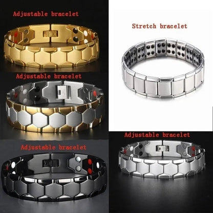 Hot sale! 2020 New Black Mens Energy Bracelet 4000 Gauss Titanium Magnetic Health 4 In 1 Bracelet Bio Therapy Fashion Stainless Steel Bracelet Pulsera De Energía