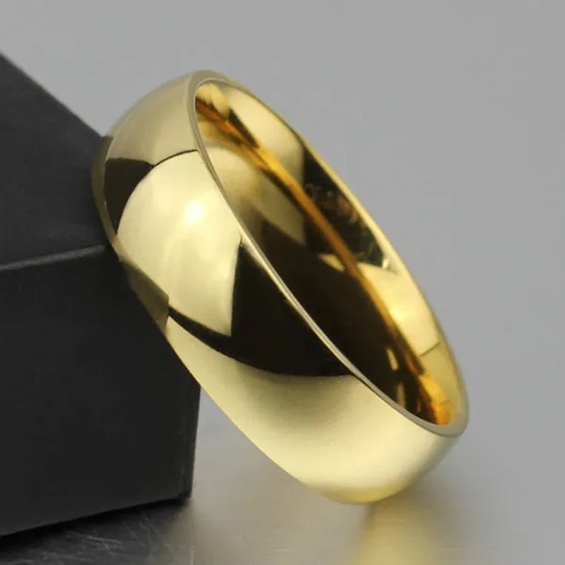 4/6/8mm Width Never Fade Gold Silver Plated Ring Men/Women Gift Classic Gold Wedding Bands Rings for Men Jewelry