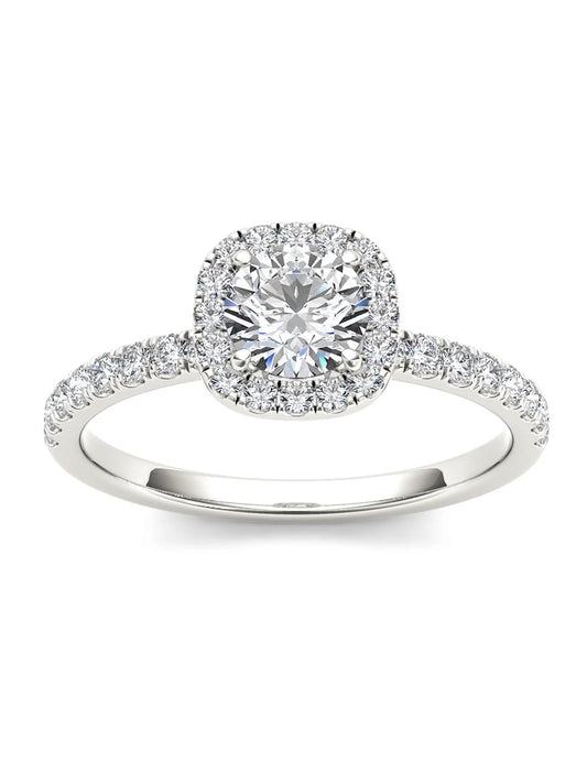 1Ct TDW Diamond 14K White Gold Halo Engagement Ring (H-I, I2)