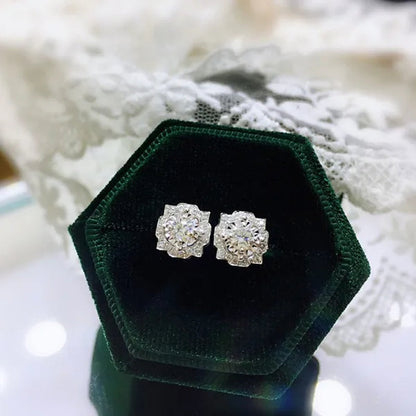 Fashion 2.25CT Round Cut Diamond Stud Earrings Women 925 Sterling Silver Party Wedding Engagement Earrings Jewelry Gifts