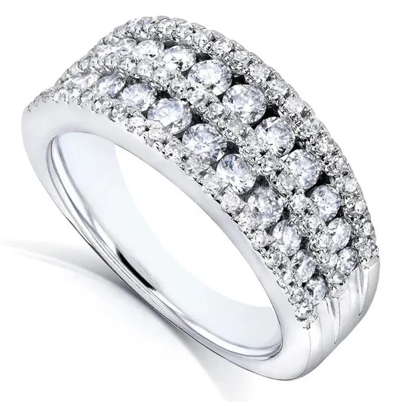 Trendy Micro Pave Diamond Rings for Women Bridal Wedding Ring Jewelry