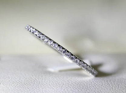 Luxurious Jewellery Women pave full Diamond Stone cz 925 Sterling silver Wedding Ring Size 5-10