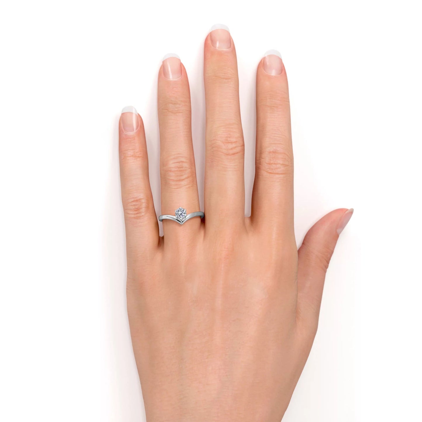0.33 Ct round Cut Real Diamond - 6 Prong Ring - Vintage Engagement Rings - 10K White Gold