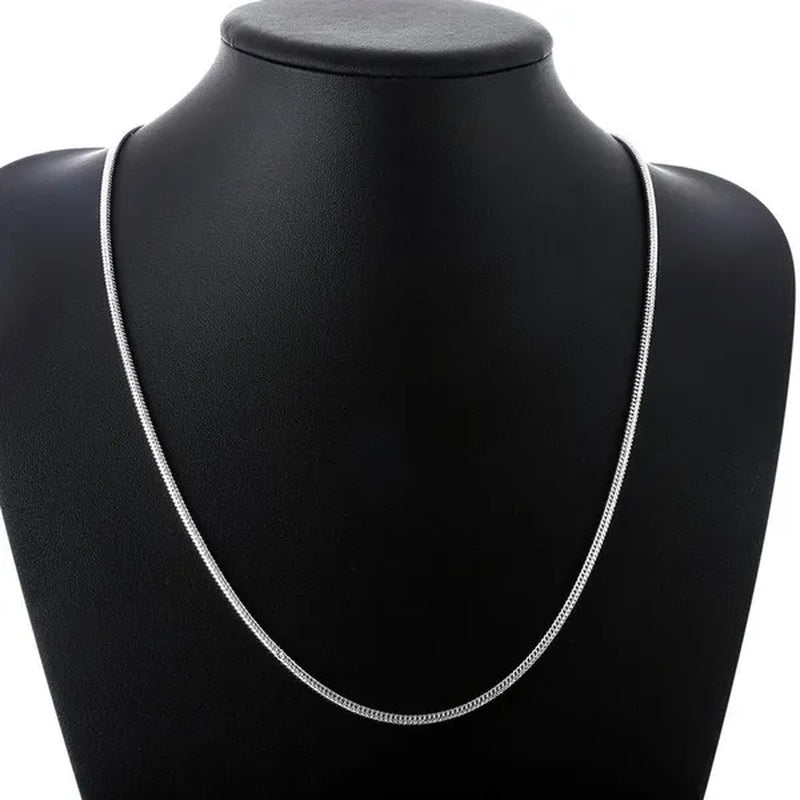 2MM Silver Round Snake Chain Necklace Solid Silver Chain for Pendants Flexible 925 Snake Chain Jewelry