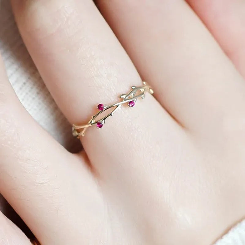 Simple Fashion Natural Ruby Gemstone Bridal Wedding Ring for Womens Engagement Wedding Party Diamond ring Engagement ring Valentine's Day Present Size 5-12 YOHAPP