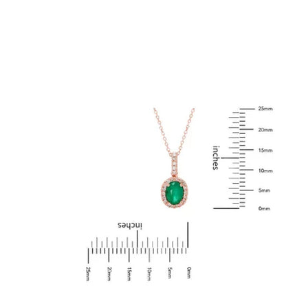 Genuine Emerald and 0.11 CT. T.W. Diamond Pendant in 14K Gold