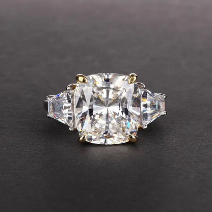 Radiant Cut Classic Sapphire Diamond White Ring Engagement Ring