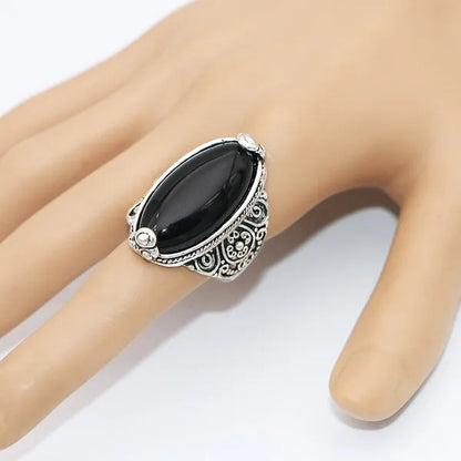 Wholesaler Lot 5Pcs Bohemian Wave Sapphire Ring Retro Turquoise White Black Red Green Blue Ring Women Jewelry