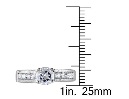 1.50 Carat (Ctw) Lab-Created White Sapphire Engagement Ring in Sterling Silver