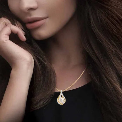 3 Colors Love's Embrace Pearl & Diamond Pendant ( Silver / Rose Gold / Gold )
