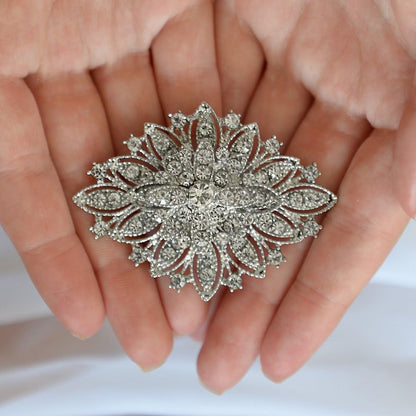 Vintage Wedding Jewelry Crystal Bridal Brooch Pin for Brides, Bridesmaids, Mother of the Bride