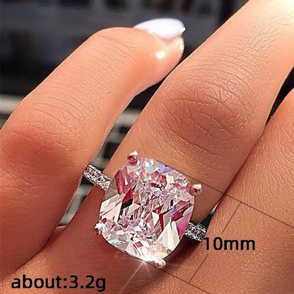 Cubic Zirconia Wedding Rings for Women Bridal Engagement Proposal Gift Jewelry