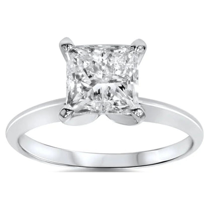 Pompeii 2Ct Princess Cut Diamond Solitaire Engagement Ring 14K White Gold ((G-H),I2-I3)