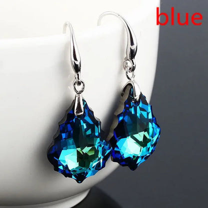 Zircon Earrings Exquisite Fashion Silver Plated Earrings Colorful Stud Earrings Zircon Earrings Romantic Classic Lovers Earrings Engagement Earrings Anniversary Gifts Valentine'S Day Gifts for Women Earrings