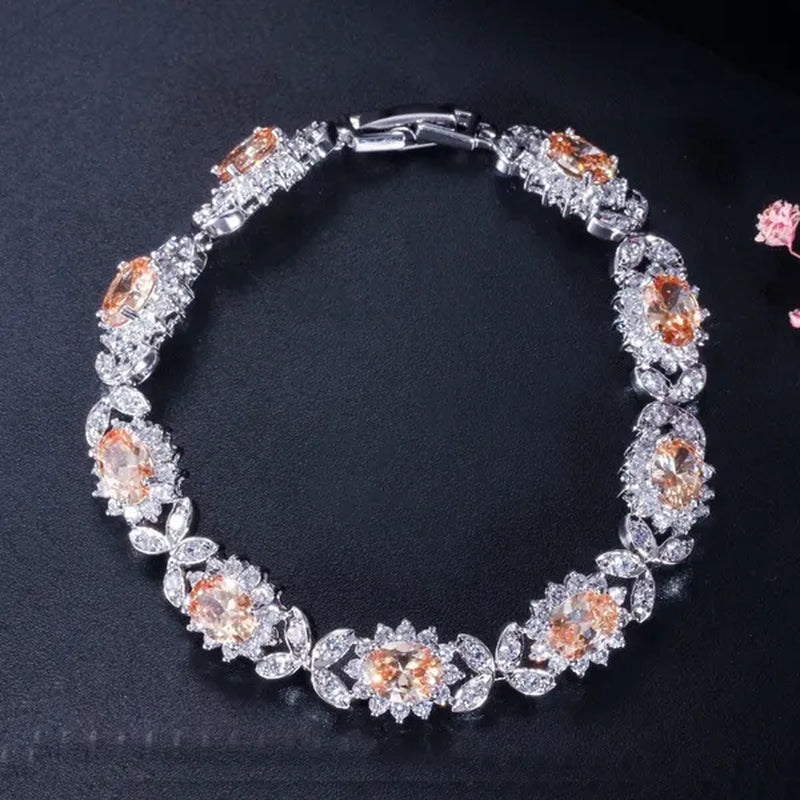 CANDICE 2023 New Summer Design Sterling Silver Plated Blue Crystal Bracelets For Women Fashion Jewelry