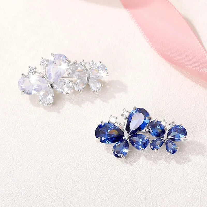 7 colors New Rhinestone Brooches for Women Butterfly Brooch Wedding Fashion Jewelry Gift Women Cute Zinc Crystal Butterfly Enamel Pin Accessories Arrow